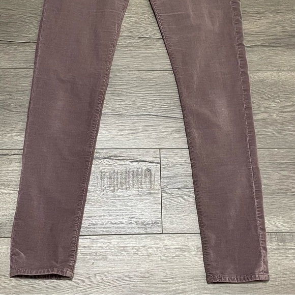 Anthropologie AG High Rise Stevie Ankle Gray Taupe Velvet Slim Straight Sz 25R. - Picture 3 of 10